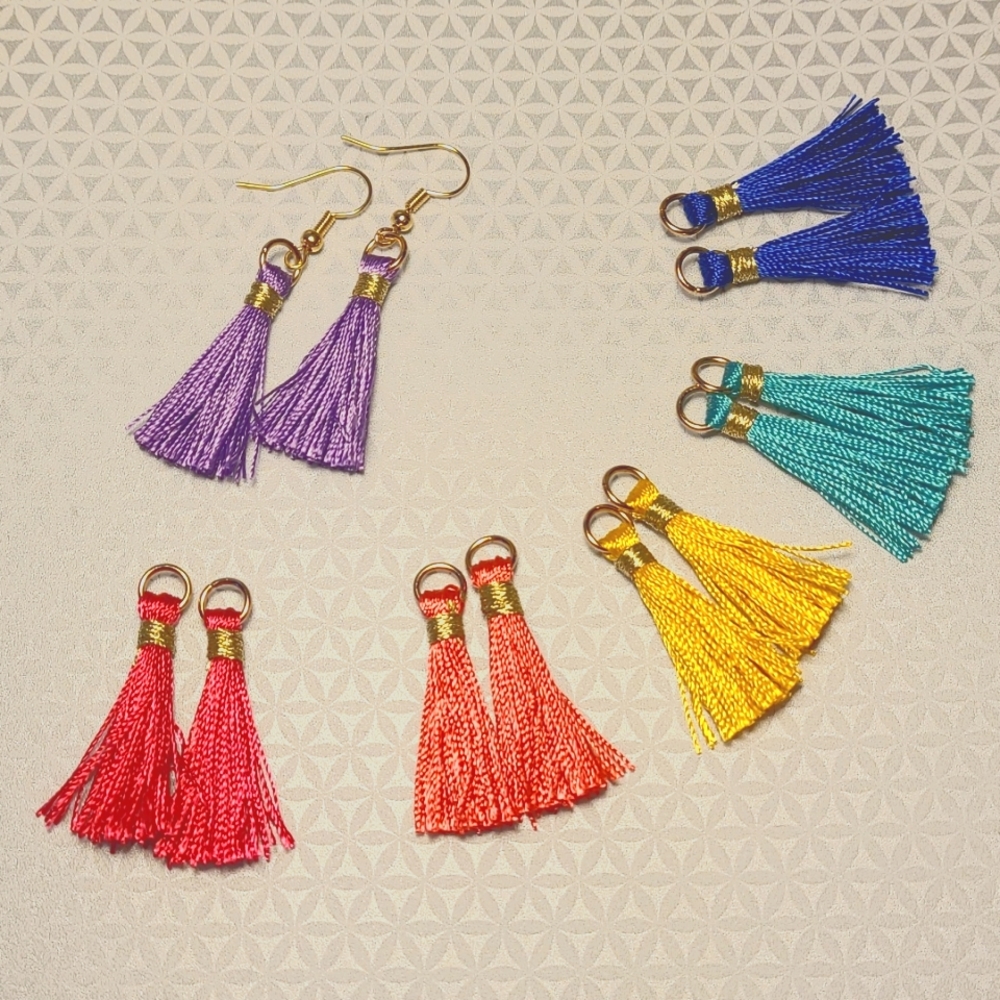 Colorful Handmade Tassle Earrings